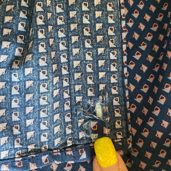 Bristor & Bull men’s blue geometric print 💯cotton button down shirt L/s 2XL 🌞 - Picture 14 of 15